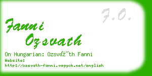 fanni ozsvath business card